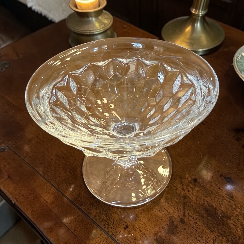 Vintage Fostoria American Clear Glass Low Sherbet Dessert Bowl